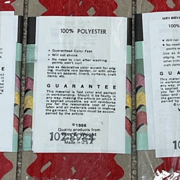VTG Red Rick-Rack Trim Original Packaging 5 Packages Sewing Crafts 2.5 Yds Each - Picture 8 of 10